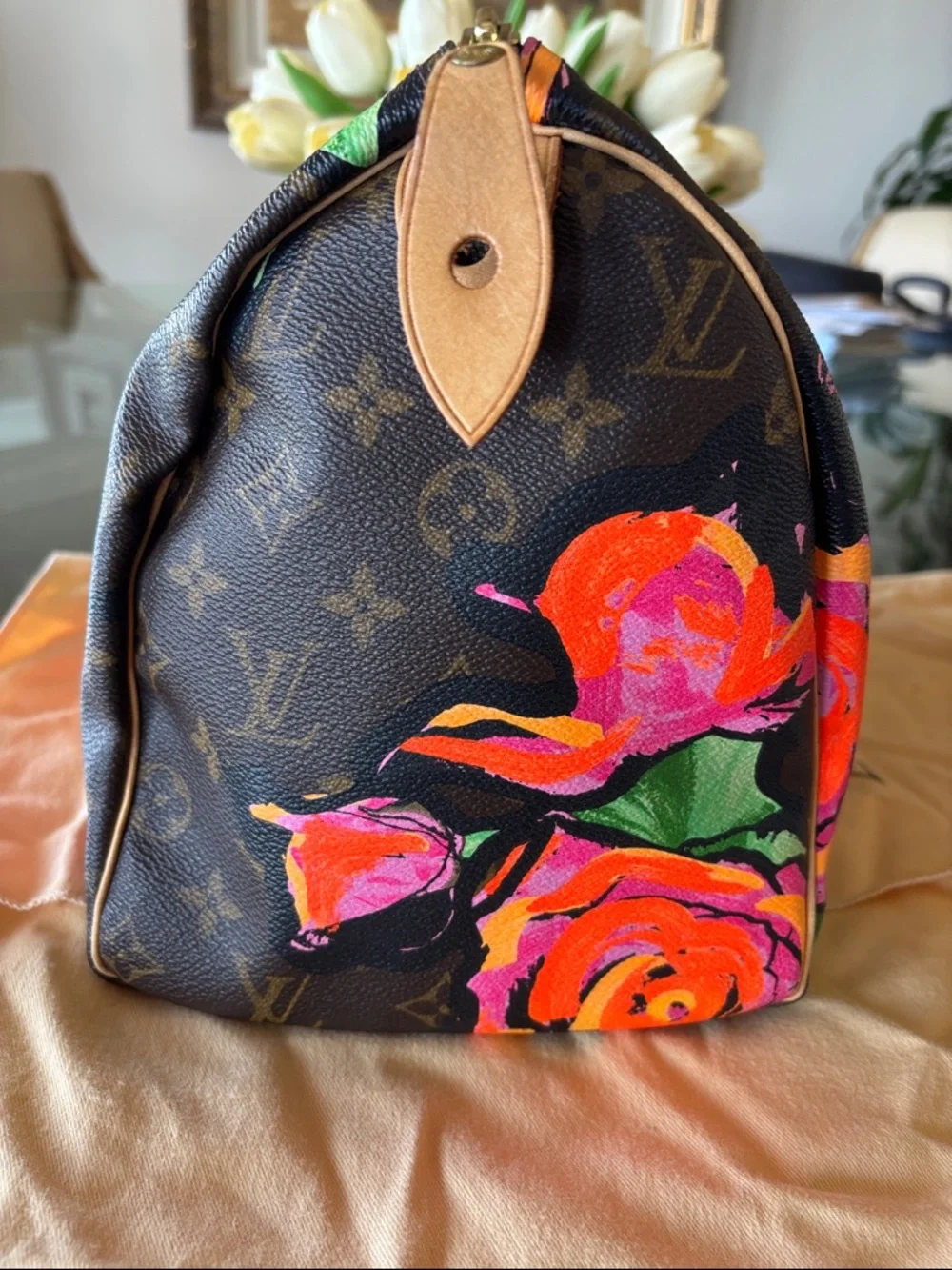 Limited edition Louis Vuitton Monogram Steven sprouse roses Speedy Handbag - Picture 4 of 8